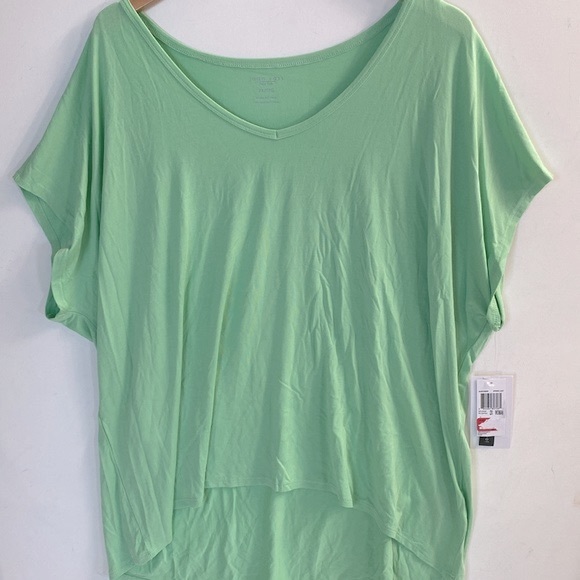 JOAN VASS V-neck Short Sleeve T-shirt In Spring Leaf, Size 2X, NWT - Picture 6 of 12